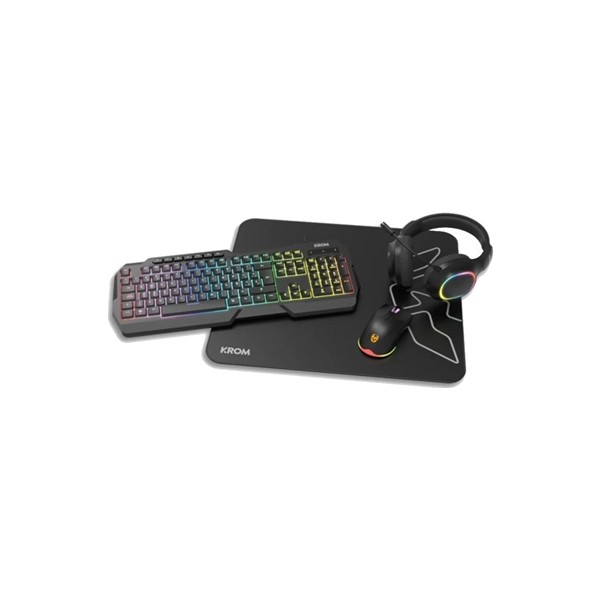 Krom kenta pc combo gaming 4 en 1 rgb negro