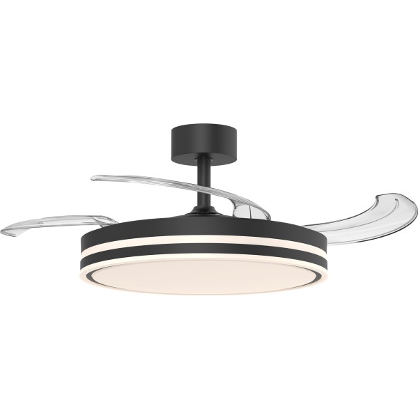 Vent. techo negro led reg. 3 asp retrac